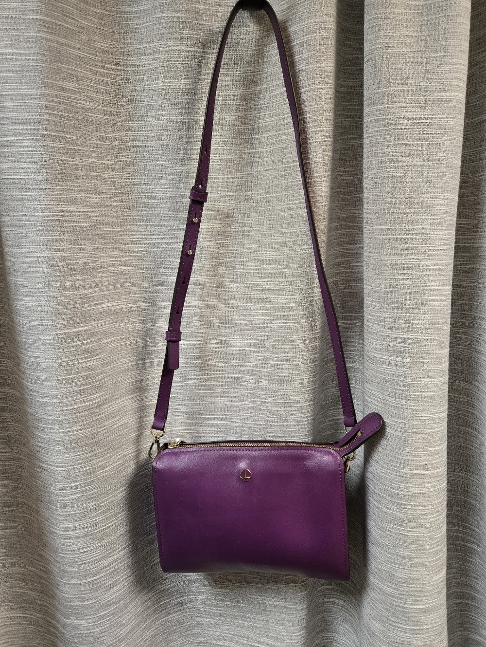 kate spade purple zip-top smooth leather Andi Medium Convertible Crossbody